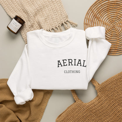 Aerial Crewneck Sweatshirt — Minimal Back Logo Casual Pullover