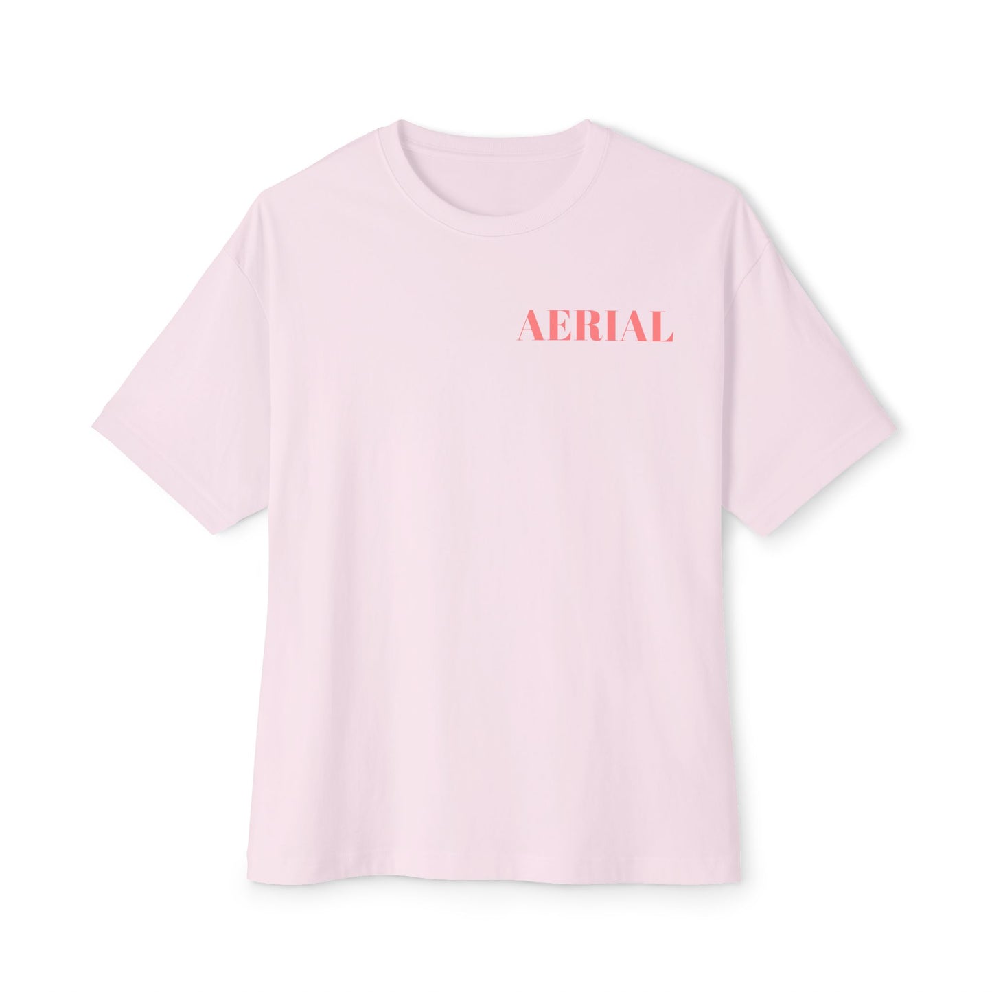 Aerial Boxy Tee — Minimalist White Oversized T-Shirt with 'AERIAL' Text