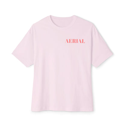 Aerial Boxy Tee — Minimalist White Oversized T-Shirt with 'AERIAL' Text