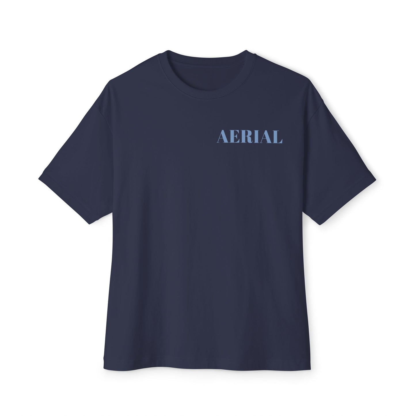 Aerial Boxy Tee — Minimalist White Oversized T-Shirt with 'AERIAL' Text