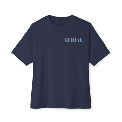 Aerial Boxy Tee — Minimalist White Oversized T-Shirt with 'AERIAL' Text